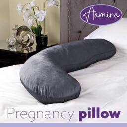 Aamira Dark Grey Pregnancy Maternity Pillow, 145x25x25cm L Shaped Memory Foam - Size: 145 x 25 x 25 cm - thumbnail 9