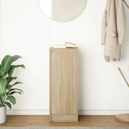 Berkfield Home Sideboard Sonoma Oak 29.5x34x76 cm Engineered Wood in Tan - thumbnail 3