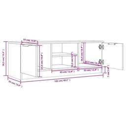 Berkfield Home TV Cabinet Sonoma Oak 102x35x36.5 cm Engineered Wood in Brown - thumbnail 8