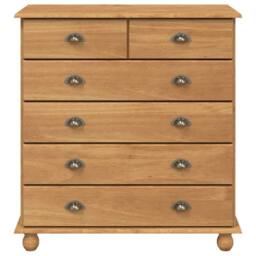 Berkfield Home Traditional Chest of Drawers 'ASKIM'91x40x95.5 cm Solid Wood Pine in Brown - Size: 91x40x95.5 cm - thumbnail 6