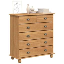 Berkfield Home Traditional Chest of Drawers 'ASKIM'91x40x95.5 cm Solid Wood Pine in Brown - Size: 91x40x95.5 cm