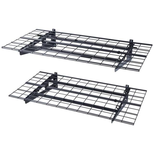 Kelvenix 2PCS 4x2 ft Garage Storage Shelving Wall Mounted in Black - Size: 0.6m2 - image 1