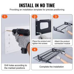 Kelvenix 2PCS 4x2 ft Garage Storage Shelving Wall Mounted in Black - Size: 0.6m2 - thumbnail 5
