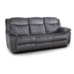 Furnishings For Less UK Brianna Grey Full Fabric Manual Reclining 3 Seater Sofa - thumbnail 2