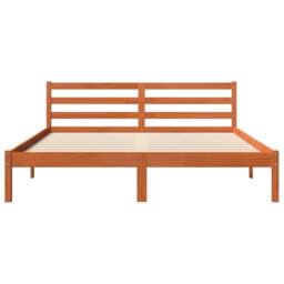 Berkfield Home Bed Frame without Mattress Wax Brown 180x200 cm Super King Solid Wood Pine - thumbnail 4