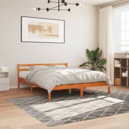 Berkfield Home Bed Frame without Mattress Wax Brown 180x200 cm Super King Solid Wood Pine - thumbnail 1