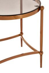 Orsina Elegant Side Table, Durable Side Table By Couch For Livingroom, Stainless Steel Small Lounge Table in Brown - thumbnail 4