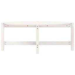 Berkfield Home Beautiful Coffee Table White 118x63x45 cm Solid Wood Pine - Size: 118 x 63 x 45 cm - thumbnail 5