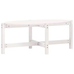 Berkfield Home Beautiful Coffee Table White 118x63x45 cm Solid Wood Pine - Size: 118 x 63 x 45 cm - thumbnail 3