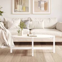 Berkfield Home Beautiful Coffee Table White 118x63x45 cm Solid Wood Pine - Size: 118 x 63 x 45 cm