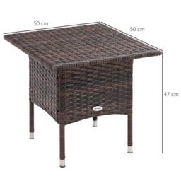Wyld Haus Varilu Mixed Brown Rattan Style Outdoor Coffee Table Square Woven Top in Dark Brown - thumbnail 4