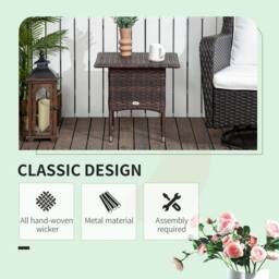 Wyld Haus Varilu Mixed Brown Rattan Style Outdoor Coffee Table Square Woven Top in Dark Brown - thumbnail 5