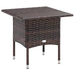 Wyld Haus Varilu Mixed Brown Rattan Style Outdoor Coffee Table Square Woven Top in Dark Brown - thumbnail 2