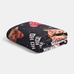 OHS Christmas Gaming Print Fleece Throw Soft Lightweight Blanket - Black - Size: 120 cm x 150 cm - thumbnail 3