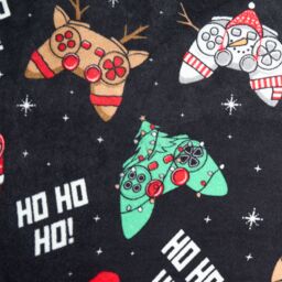 OHS Christmas Gaming Print Fleece Throw Soft Lightweight Blanket - Black - Size: 120 cm x 150 cm - thumbnail 5