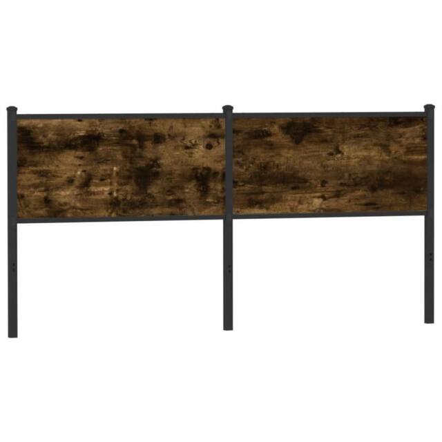 Berkfield Home Headboard Smoked Oak 180 cm Engineered Wood & Steel in Brown - image 1
