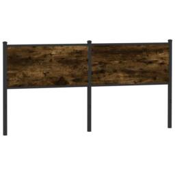 Berkfield Home Headboard Smoked Oak 180 cm Engineered Wood & Steel in Brown - thumbnail 5