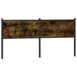 Berkfield Home Headboard Smoked Oak 180 cm Engineered Wood & Steel in Brown