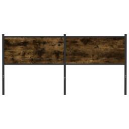 Berkfield Home Headboard Smoked Oak 180 cm Engineered Wood & Steel in Brown - thumbnail 3