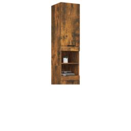Berkfield Home Bathroom Cabinet Smoked Oak 32x34x188.5 cm Engineered Wood in Brown - thumbnail 5
