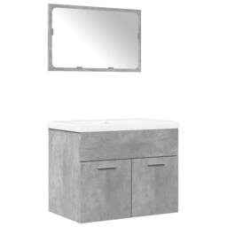 Berkfield Home 3 Piece Bathroom Furniture Set Concrete Grey Engineered Wood - thumbnail 2