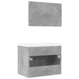 Berkfield Home 3 Piece Bathroom Furniture Set Concrete Grey Engineered Wood - thumbnail 5
