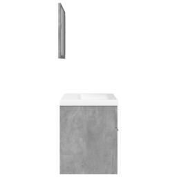 Berkfield Home 3 Piece Bathroom Furniture Set Concrete Grey Engineered Wood - thumbnail 4