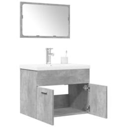 Berkfield Home 3 Piece Bathroom Furniture Set Concrete Grey Engineered Wood