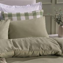 OHS 2 Pack Soft Microfibre Wrinkle Resistant Housewife Pillowcases in Pale Green - Size: Standard Pillow Case - thumbnail 1