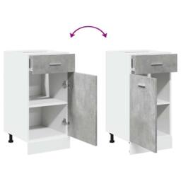 Berkfield Home Durable Drawer Bottom Cabinet Lyon Concrete Grey 40x46x81.5 cm En - thumbnail 7