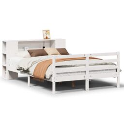 Berkfield Home Bookcase Bed without Mattress White 140x200 cm Solid Wood Pine - thumbnail 2