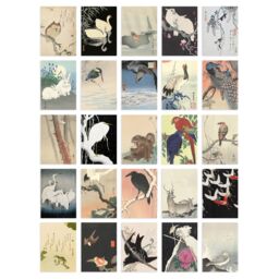 "Artery8 Wall Art Print 50 Pcs Japan Art Collage Kit Ohara Koson Woodblock Paintings s A6 Set Pack 15x10 cm (6x4"") Room Decor Poster Collection Kachō-e" - thumbnail 1