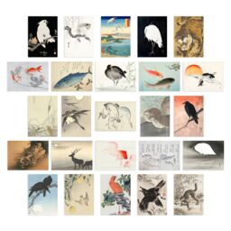 "Artery8 Wall Art Print 50 Pcs Japan Art Collage Kit Ohara Koson Woodblock Paintings s A6 Set Pack 15x10 cm (6x4"") Room Decor Poster Collection Kachō-e" - thumbnail 2