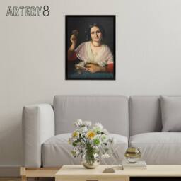 "Artery8 Wilhelm Marstrand Roman Woman in Carnival Costume Framed Canvas Art - Size: W12"" x H16""" - thumbnail 3