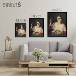 "Artery8 Wilhelm Marstrand Roman Woman in Carnival Costume Framed Canvas Art - Size: W12"" x H16""" - thumbnail 4
