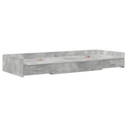 Berkfield Home Storage Bed Frame Concrete Grey 90 x 200 cm Engineered wood - thumbnail 2