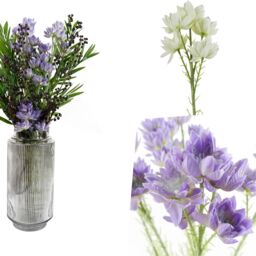Pegdev Pack of 6 60cm Artificial Purple Starflower Stems with Silk Flowers - thumbnail 4