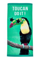 Catherine Lansfield 'Toucan Do It' Cotton Beach Towel in Green - thumbnail 3