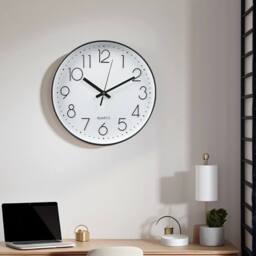 "KORVIXA Wall Clock 12 "" Non-ticking Silent Quartz Clocks in Black - Size: 0.6m2" - thumbnail 5