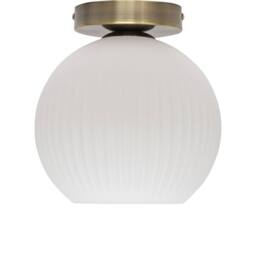 First Choice Lighting Set of 2 Betchley - White Glass Antique Brass Ceiling Light Fittings - thumbnail 2