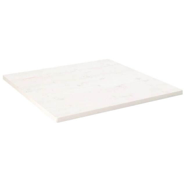 Berkfield Home Table Top White 90x90x2.5 cm Solid Wood Pine Square - image 1