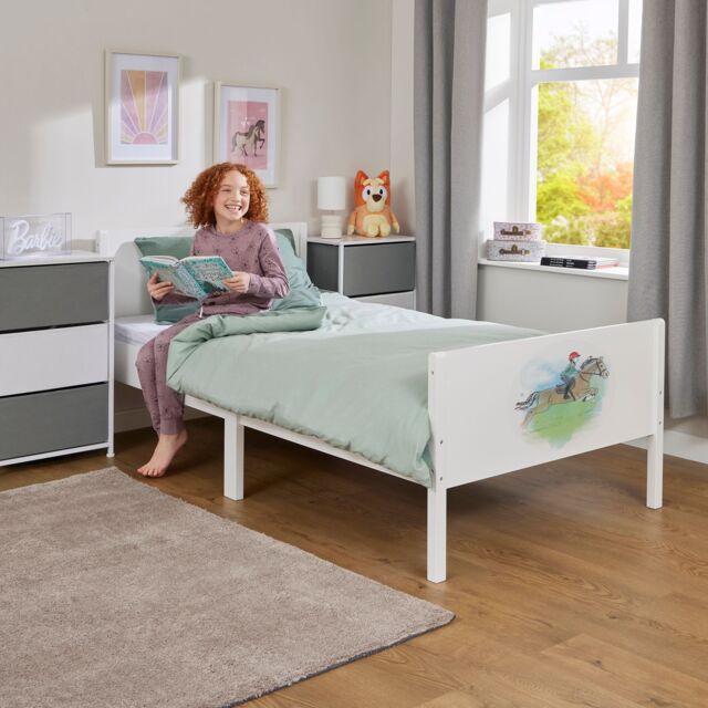 Liberty House Toys Kids White Single Bed - Horse Rider - image 1