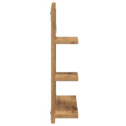 Berkfield Home Bathroom Mirror Cabinet Artisan Oak 60x10.5x45 cm in Brown - thumbnail 5