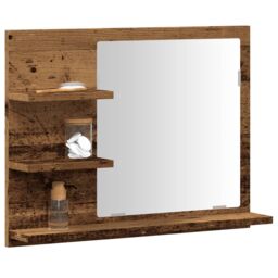 Berkfield Home Bathroom Mirror Cabinet Artisan Oak 60x10.5x45 cm in Brown
