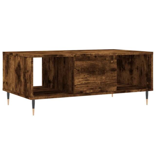 Berkfield Home Coffee Table Smoked Oak 90x50x36.5 cm Engineered Wood in Brown - image 1