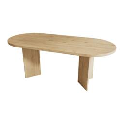 Rolipo Modern Oval Oak Wood Finish Dining Table for 6-8 People, 180x90cm in Brown - Size: 180x90 cm - thumbnail 9