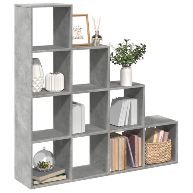 Berkfield Home Room Divider Bookcase 4-Tier Concrete Grey 131.5x29x131.5 cm Engineered Wood - image 1