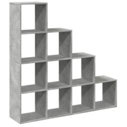 Berkfield Home Room Divider Bookcase 4-Tier Concrete Grey 131.5x29x131.5 cm Engineered Wood - thumbnail 2