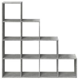 Berkfield Home Room Divider Bookcase 4-Tier Concrete Grey 131.5x29x131.5 cm Engineered Wood - thumbnail 5