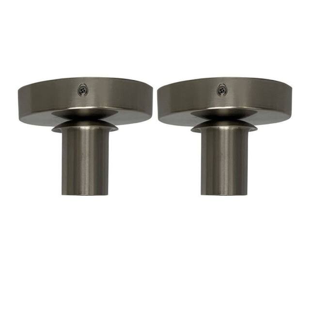 First Choice Lighting Set of 2 Cynthia - Satin Nickel Ceiling Flush Lights for Shades in Silver